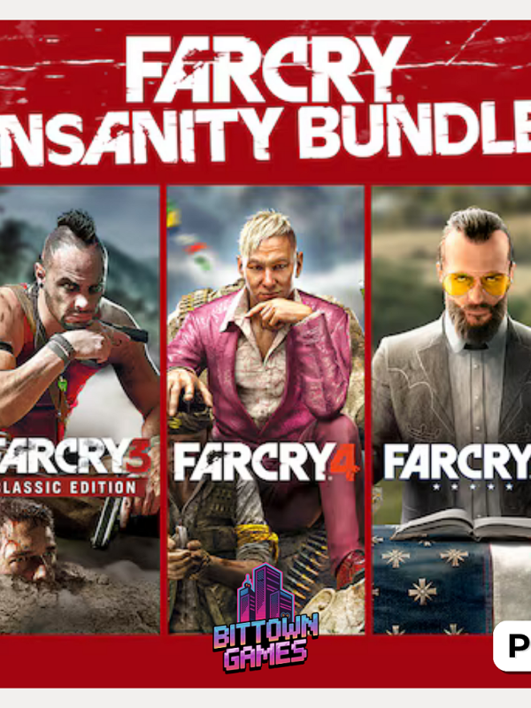 Far Cry 3 + 4 + 5 - Pacote Insanidade PS5 Mídia Digital