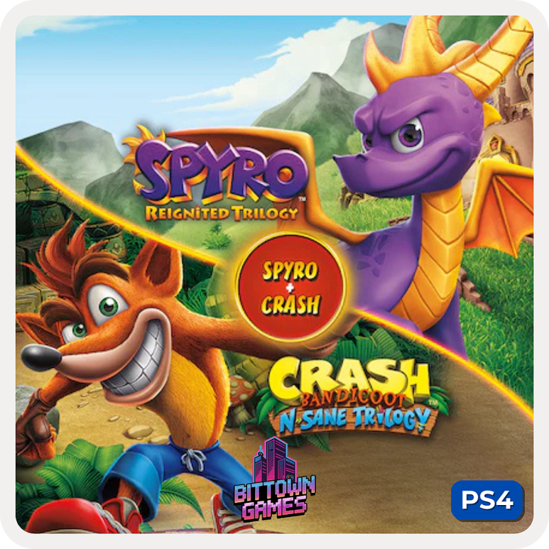 Crash Bandicoot + Spyro The Dragon Trilogias PS4 Mídia Digital